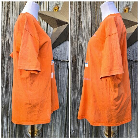 Orange Graphic Tshirt Size L Fishing Boat Maureen Jane Portsmouth NH Wanchese - Picture 2 of 9